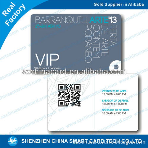 promotion plastic membership card with qr code
